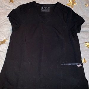 BLACK CAMO FIGS SCRUBS. TOP ONLY